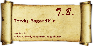 Tordy Bagamér névjegykártya